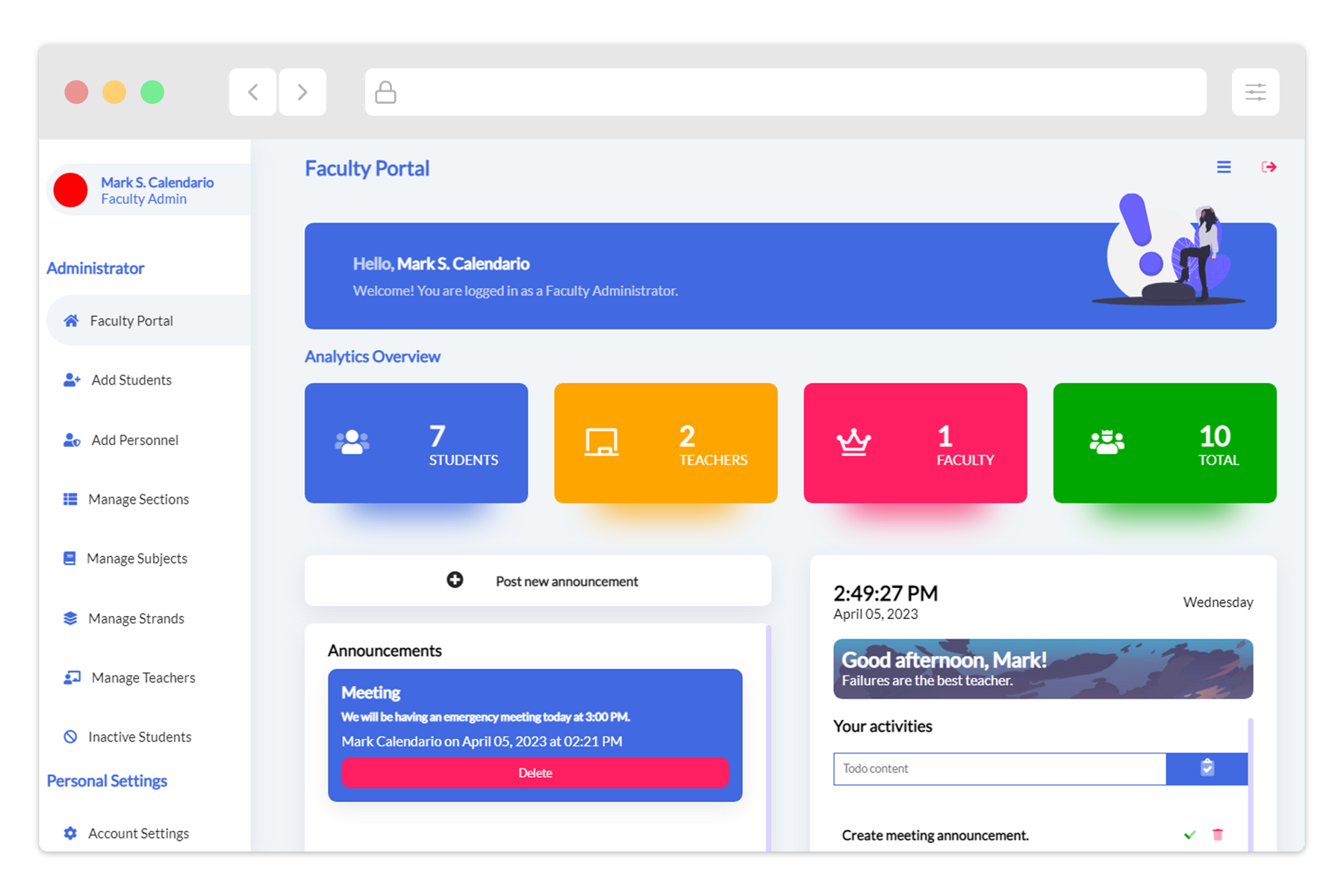 EduManage Screenshot